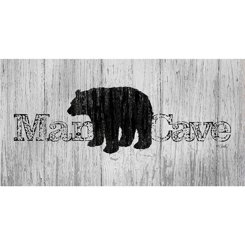 Mancave Bear Gold Ornate Wood Framed Art Print with Double Matting by Sherrill, Kate