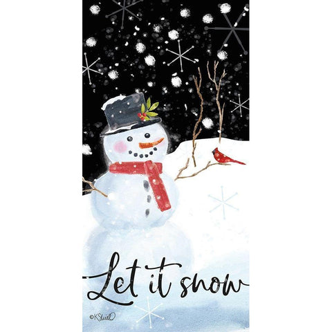 Let It Snow White Modern Wood Framed Art Print by Sherrill, Kate