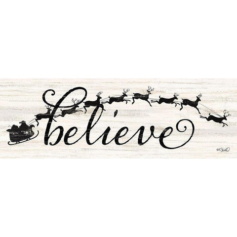 Believe White Modern Wood Framed Art Print by Sherrill, Kate