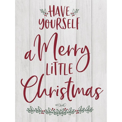 Merry Little Christmas    Black Modern Wood Framed Art Print with Double Matting by Sherrill, Kate