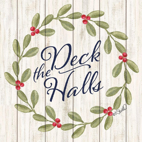 Deck the Halls     Black Ornate Wood Framed Art Print with Double Matting by Sherrill, Kate