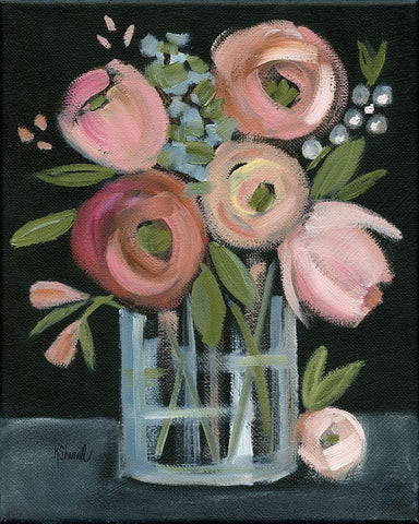 Bountiful Bouquet White Modern Wood Framed Art Print with Double Matting by Sherrill, Kate
