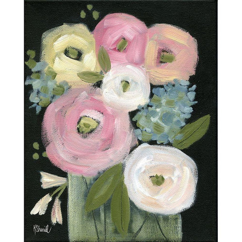 Colorful Blooms White Modern Wood Framed Art Print by Sherrill, Kate