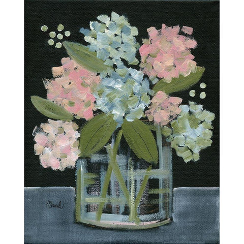 Hydrangea Bouquet Gold Ornate Wood Framed Art Print with Double Matting by Sherrill, Kate
