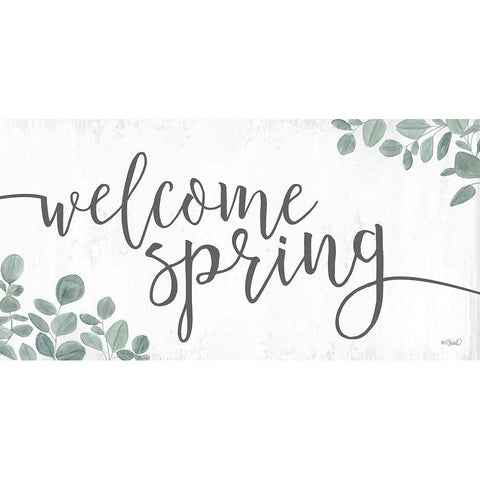 Welcome Spring   Black Modern Wood Framed Art Print with Double Matting by Sherrill, Kate
