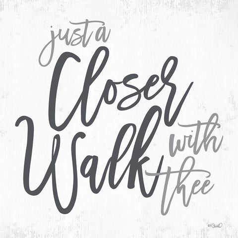 Closer Walk with Thee   White Modern Wood Framed Art Print with Double Matting by Sherrill, Kate