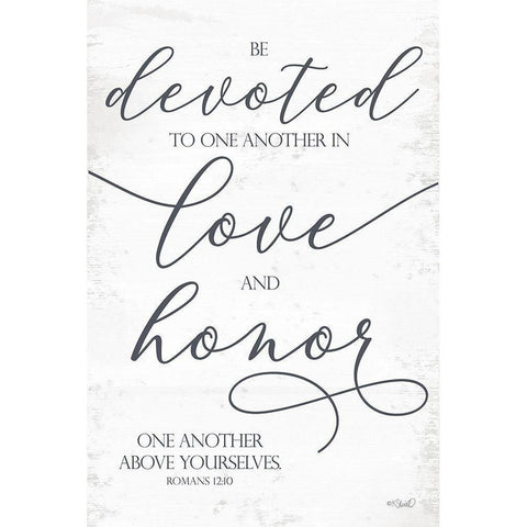 Devoted to Love and Honor White Modern Wood Framed Art Print by Sherrill, Kate