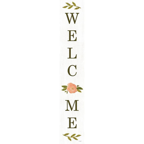Welcome Floral I (white) Black Modern Wood Framed Art Print by Sherrill, Kate