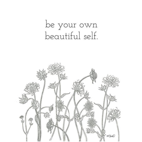 Be Your Own Beautiful Self Black Modern Wood Framed Art Print by Sherrill, Kate