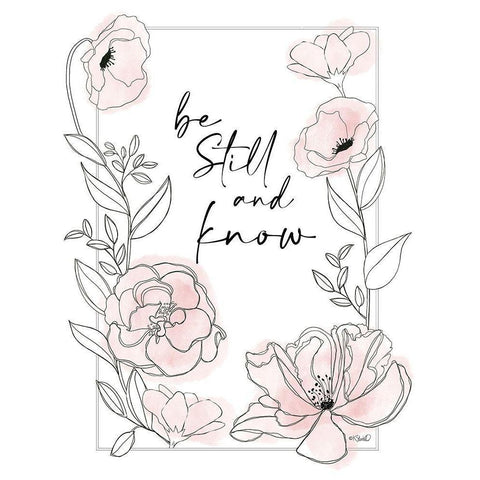 Be Still and Know Black Modern Wood Framed Art Print with Double Matting by Sherrill, Kate