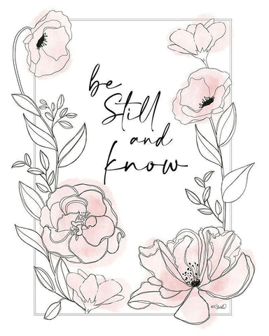 Be Still and Know White Modern Wood Framed Art Print with Double Matting by Sherrill, Kate