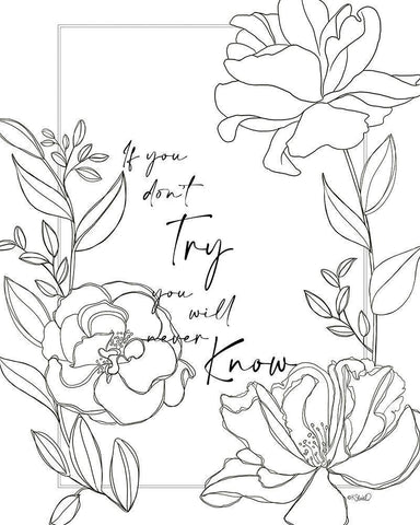 If You Dont Try White Modern Wood Framed Art Print with Double Matting by Sherrill, Kate