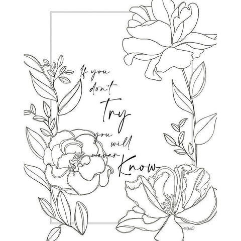 If You Dont Try Black Modern Wood Framed Art Print by Sherrill, Kate