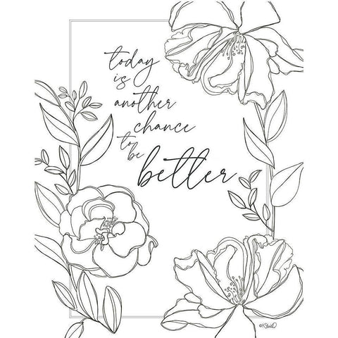 Today is Another Chance White Modern Wood Framed Art Print by Sherrill, Kate