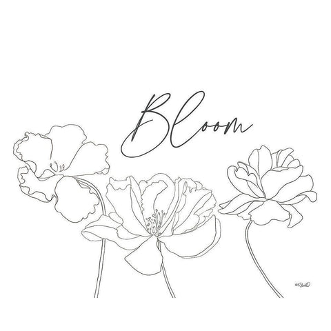 Bloom Sketch Black Modern Wood Framed Art Print with Double Matting by Sherrill, Kate