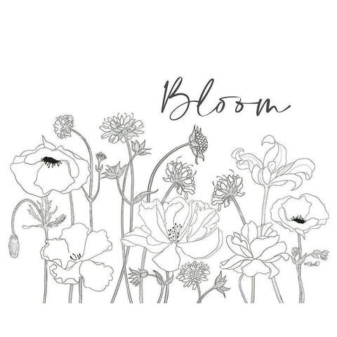 Flowers in Bloom Black Modern Wood Framed Art Print with Double Matting by Sherrill, Kate