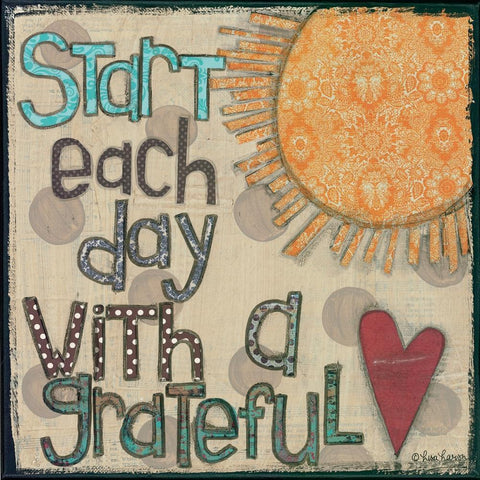 Start Each Day Gold Ornate Wood Framed Art Print with Double Matting by Larson, Lisa