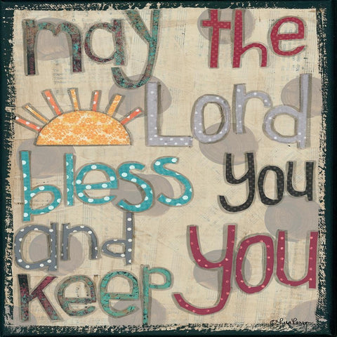Bless You and Keep You Black Modern Wood Framed Art Print with Double Matting by Larson, Lisa