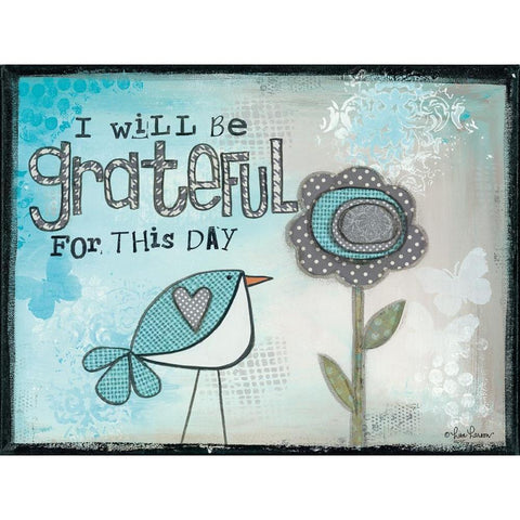 I Will be Grateful Black Modern Wood Framed Art Print with Double Matting by Larson, Lisa