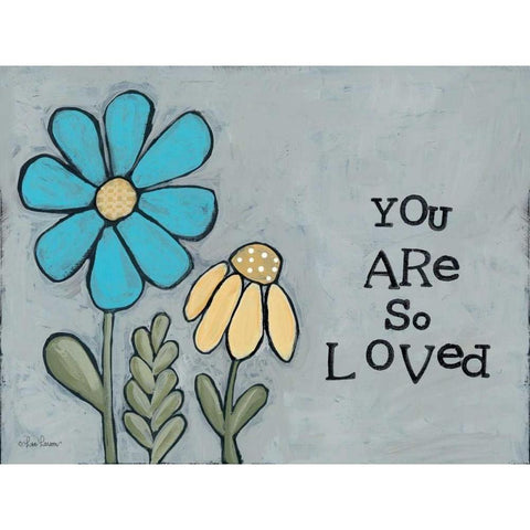 Loved Black Modern Wood Framed Art Print with Double Matting by Larson, Lisa