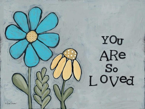 Loved White Modern Wood Framed Art Print with Double Matting by Larson, Lisa