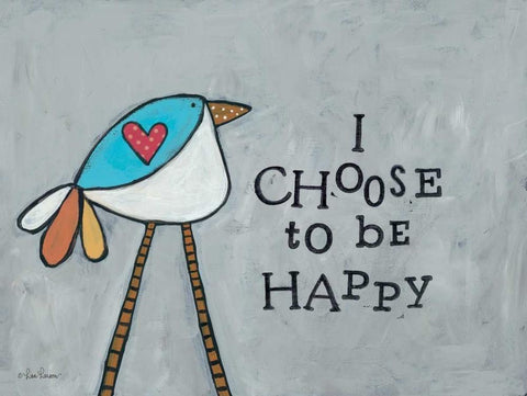 Choose Happy Black Ornate Wood Framed Art Print with Double Matting by Larson, Lisa
