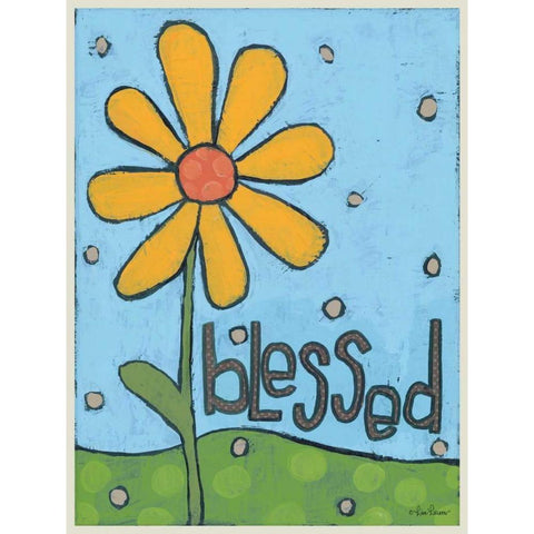 Blessed White Modern Wood Framed Art Print by Larson, Lisa