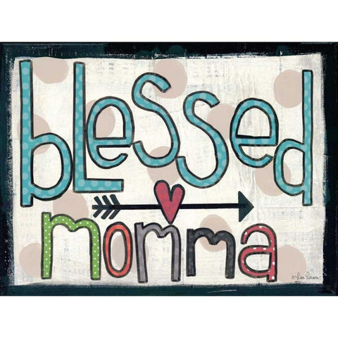 Blessed Momma Black Modern Wood Framed Art Print with Double Matting by Larson, Lisa