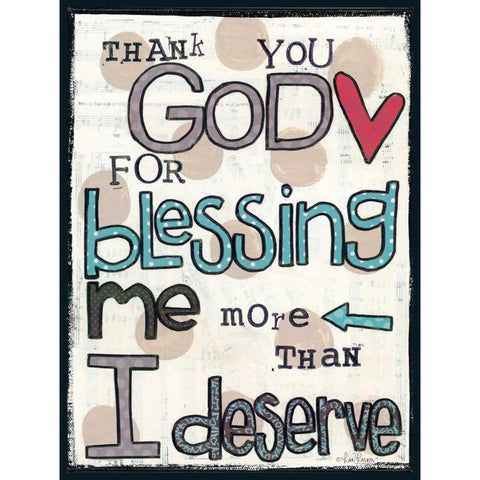 Thank You God Black Modern Wood Framed Art Print with Double Matting by Larson, Lisa