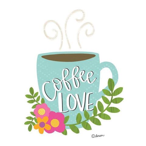 Coffee Love Gold Ornate Wood Framed Art Print with Double Matting by Larson, Lisa