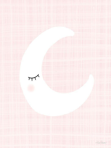 Moon on Pink Black Ornate Wood Framed Art Print with Double Matting by Larson, Lisa