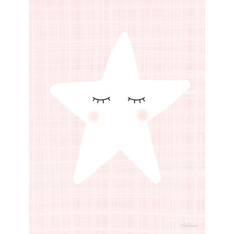 Star on Pink Black Modern Wood Framed Art Print by Larson, Lisa