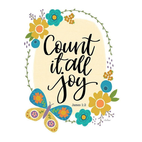 Count It All Joy Black Modern Wood Framed Art Print with Double Matting by Larson, Lisa