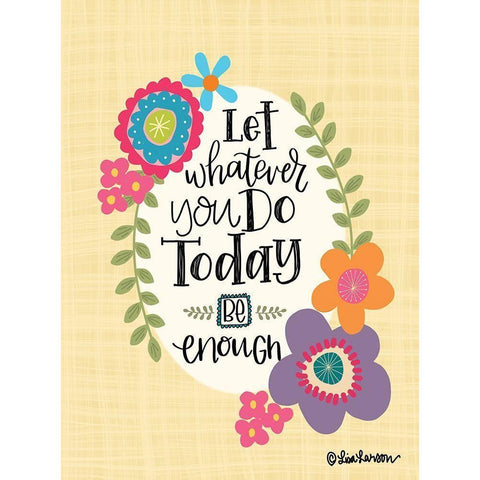 Be Enough Black Modern Wood Framed Art Print with Double Matting by Larson, Lisa