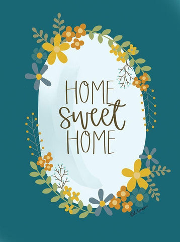 Home Sweet Home White Modern Wood Framed Art Print with Double Matting by Larson, Lisa