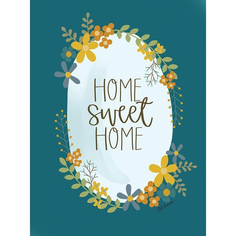 Home Sweet Home Black Modern Wood Framed Art Print with Double Matting by Larson, Lisa
