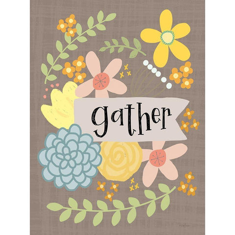 Gather Black Modern Wood Framed Art Print by Larson, Lisa