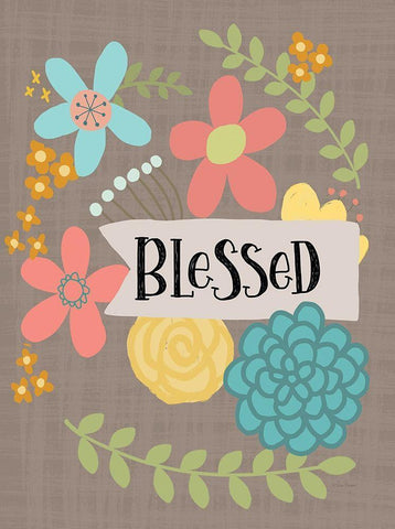 Blessed Black Ornate Wood Framed Art Print with Double Matting by Larson, Lisa