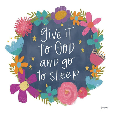 Give It to God Black Modern Wood Framed Art Print with Double Matting by Larson, Lisa