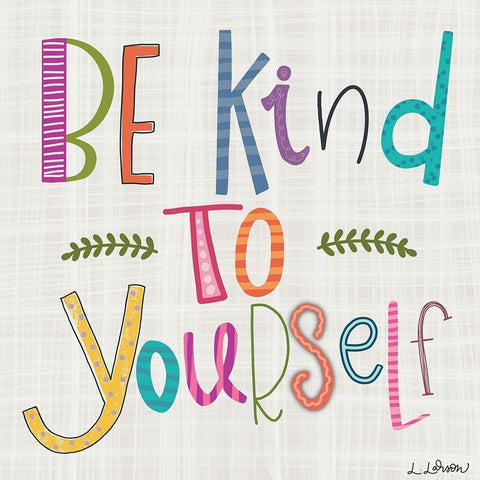 Be Kind to Yourself Black Modern Wood Framed Art Print with Double Matting by Larson, Lisa