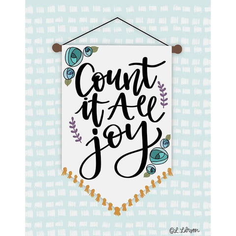 Count It Are Joy White Modern Wood Framed Art Print by Larson, Lisa