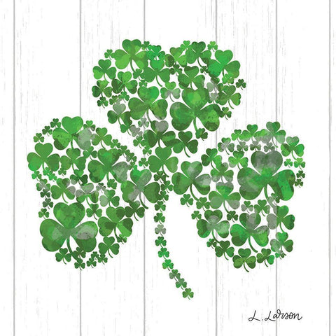 Shamrock Black Modern Wood Framed Art Print with Double Matting by Larson, Lisa