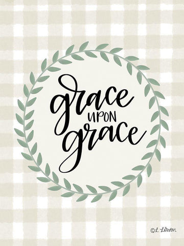 Grace upon Grace Black Ornate Wood Framed Art Print with Double Matting by Larson, Lisa