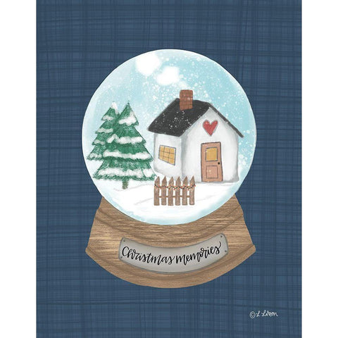 Christmas Memories Snow Globe I White Modern Wood Framed Art Print by Larson, Lisa