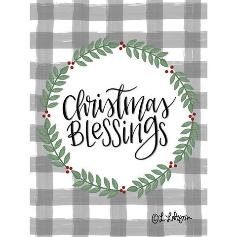 Christmas Blessings Gold Ornate Wood Framed Art Print with Double Matting by Larson, Lisa