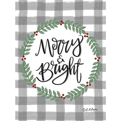 Merry And Bright White Modern Wood Framed Art Print by Larson, Lisa