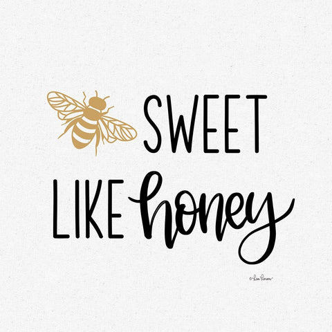 Sweet Like Honey   White Modern Wood Framed Art Print with Double Matting by Larson, Lisa