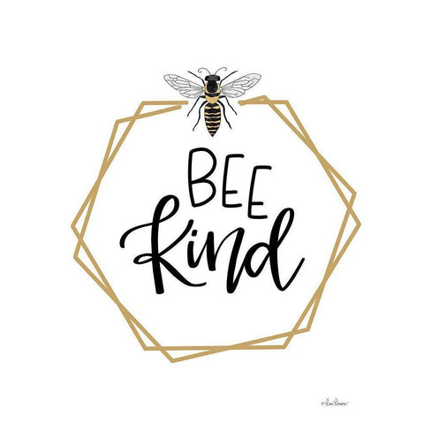 Geo Bee Kind     Black Modern Wood Framed Art Print by Larson, Lisa