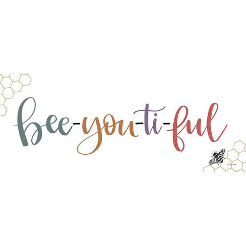 Bee-you-ti-ful Black Modern Wood Framed Art Print by Larson, Lisa