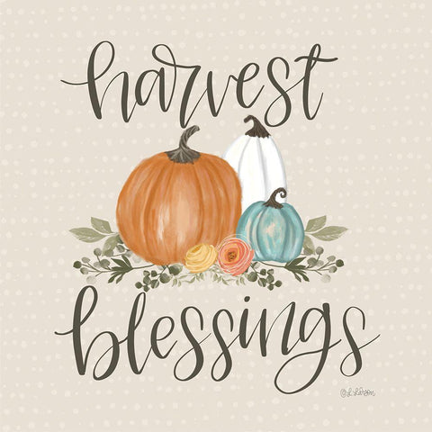 Harvest Blessings White Modern Wood Framed Art Print by Larson, Lisa